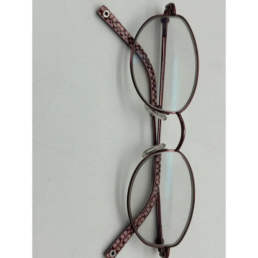 Coach 103 Caitlin Bordeaux Metal Oval Eyeglass Frames Only Signature Logo